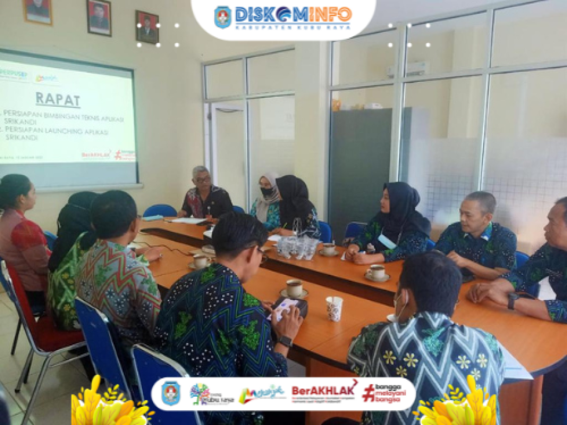 Rapat Persiapan Bimtek dan Launching Aplikasi SRIKANDI di Ruang Rapat Diperpusip