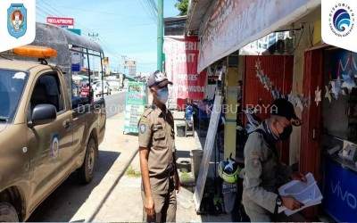 Dinas Komunikasi dan Informatika bersama Dinas Kesehatan dan SatPol PP Kabupaten Kubu Raya Saling Kepong Bakol Dalam Rangka Sosialisasi Protokol Kesehatan