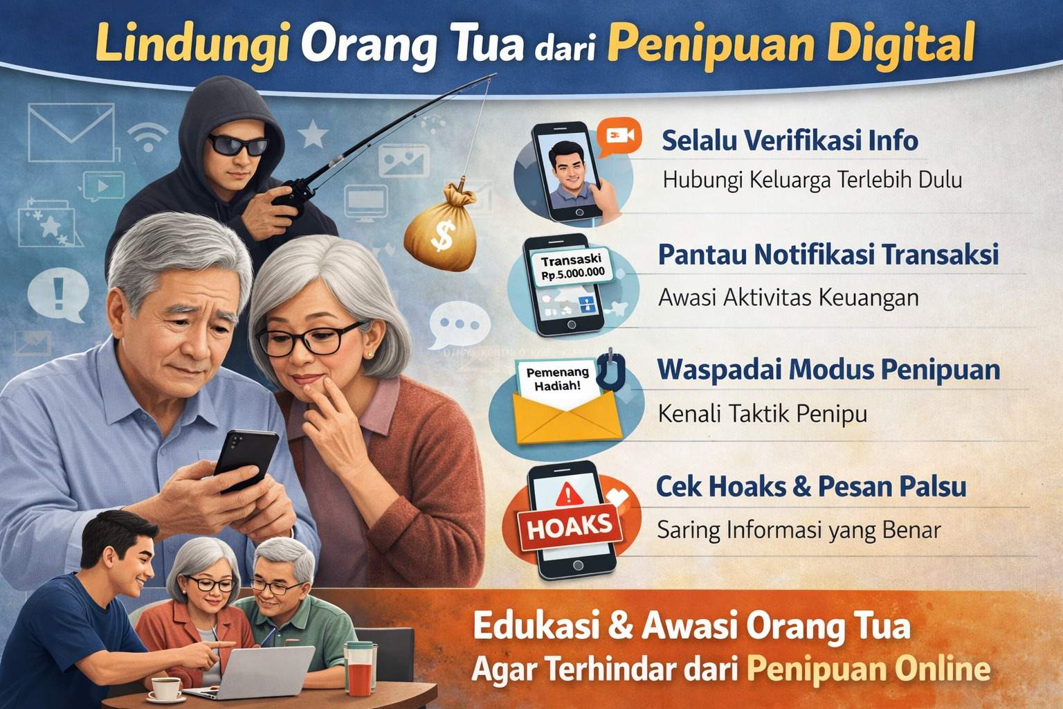 Melindungi Orang Tua dari Penipuan Digital: Peran Keluarga di Era Serba Online