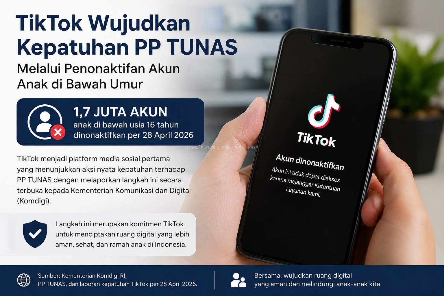 TikTok Wujudkan Kepatuhan PP TUNAS Melalui Penonaktifan Akun Anak di Bawah Umur