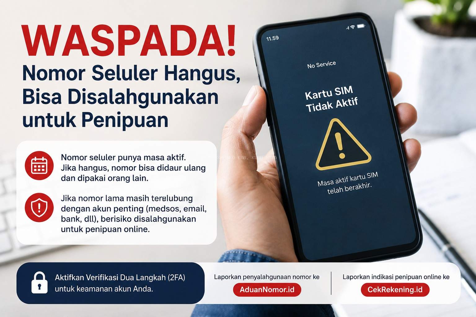 Waspada Nomor Seluler Hangus, Bisa Disalahgunakan untuk Penipuan