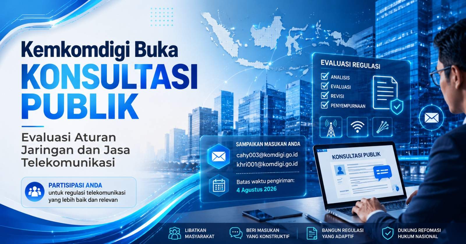 Kemkomdigi Buka Konsultasi Publik Evaluasi Aturan Jaringan dan Jasa Telekomunikasi